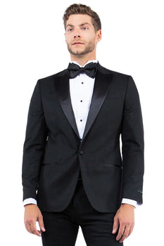 Mens Zegarie Brand Men's Modern Fit One Button Peak Lapel Tuxedo Separates Jacket in Black