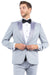 Mens Zegarie Brand Men's Modern Fit One Button Peak Lapel Tuxedo Separates Jacket in Light Grey