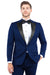 Mens Zegarie Brand Men's Modern Fit One Button Peak Lapel Tuxedo Separates Jacket in Navy with Black Lapel