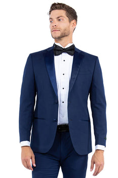 Mens Zegarie Brand Men's Modern Fit Two Button Notch Lapel Tuxedo Separates Jacket in Navy with Navy Lapel