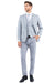 Mens Zegarie Brand Men's One Button Vested Slim Fit Business & Wedding Suit in Light Grey