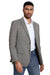 Mens Zegarie Brand Men's Two Button Modern Fit Sport Coat in Tan & Grey Windowpane Plaid