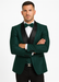 Designer Hunter Green Wedding Tuxedo for Men – Vested Floral Lace Suit