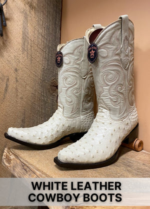 White Leather Cowboy Boots