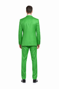 Men's  Lime Green ~ Apple   Vested 3 Piece Suit Flat Side Vented  2 button suits - Image 2