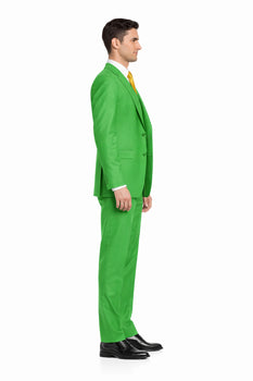 Men's  Lime Green ~ Apple   Vested 3 Piece Suit Flat Side Vented  2 button suits - Image 4