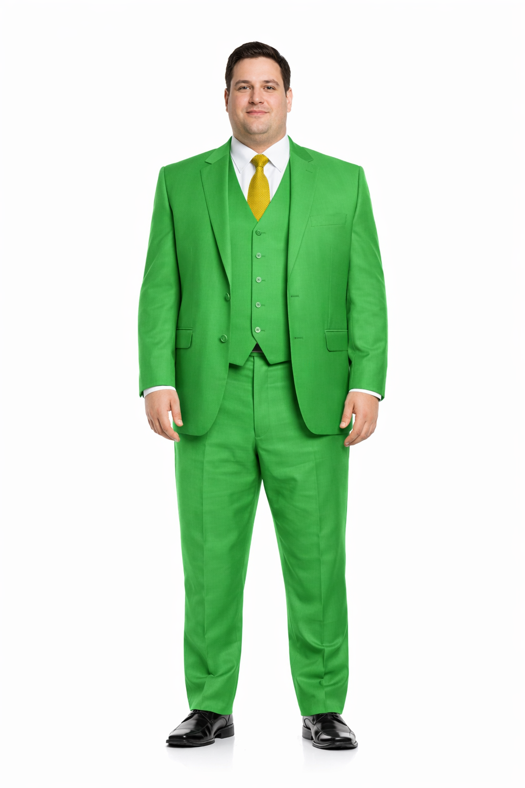 Men's  Lime Green ~ Apple   Vested 3 Piece Suit Flat Side Vented  2 button suits - Image 6