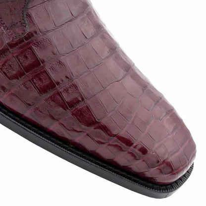 J Toe Cowboy Boots - J Toe Western Boots - Mezlan Burgundy Gator Shoes Oxford Lace-up Anderson - Image 3