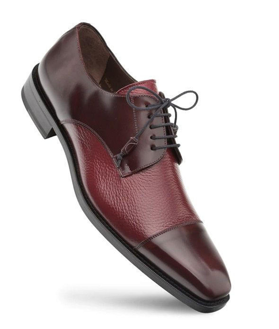 Mezlan Luxury Dress Shoes Burgundy Designer Cap Toe Soka  display picture 1