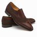 Brown Ostrich and English Suede Gored Slip On Dress Shoes for men By Mezlan Made In Spain Brand