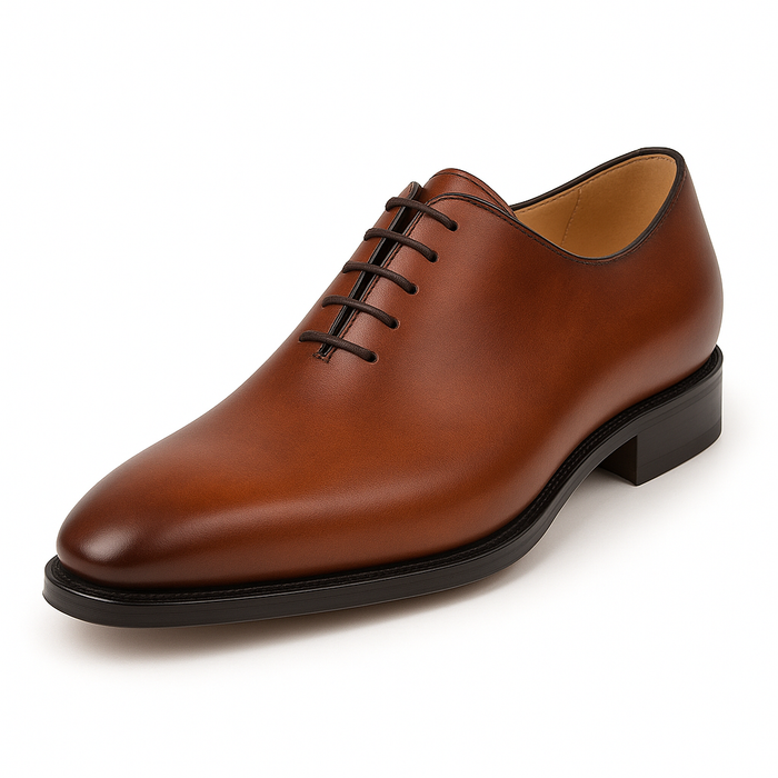 Mens Mezlan Pamplona Calfskin Plain Toe Dress Shoe in Cognac