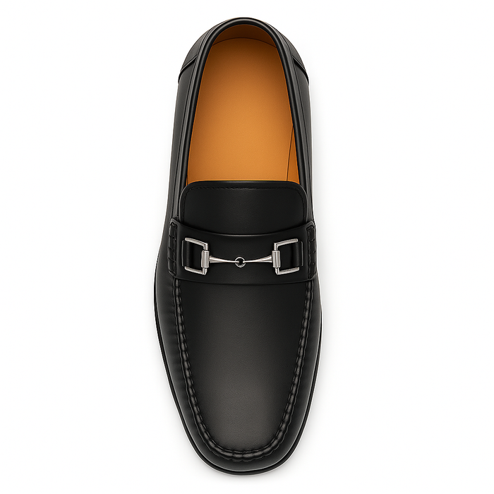 Mens Mezlan Brussels Metal Ornament Calfskin Loafer Dress Shoe in Tan