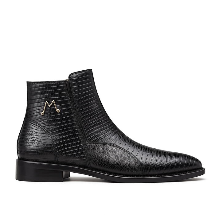 Peninsula Lizard Emblem Boot Black By Mezlan Made In Spain Brand