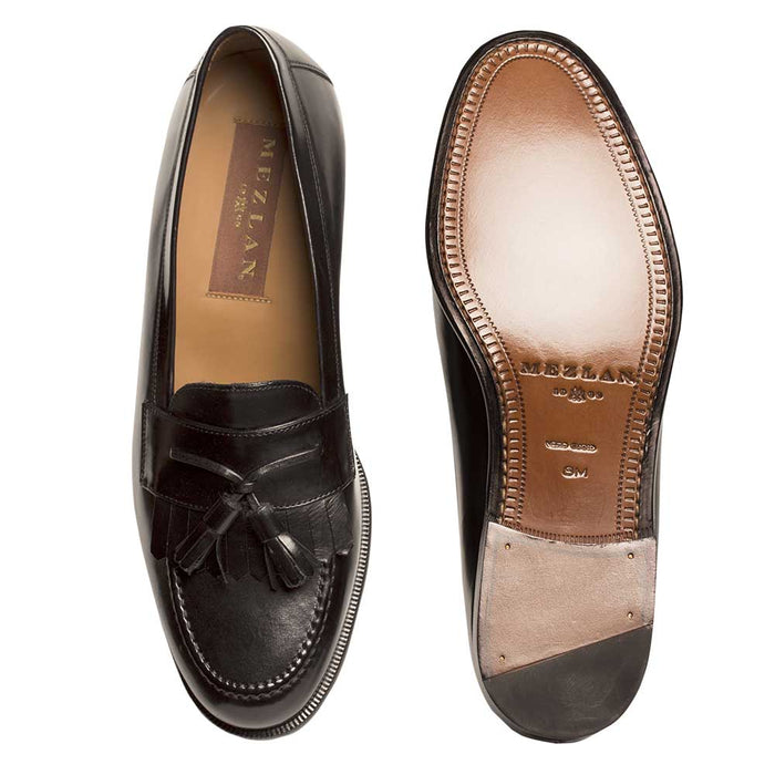 Mens Mezlan Santander Classic Tassel Loafer Dress Shoe in Black - LAST CALL 10.5,11
