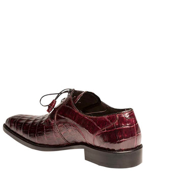 Mens Mezlan Anderson Caiman Crocodile Dress Shoe in Burgundy - Image 3