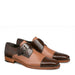 Mens Mezlan Phoenix Monk Strap Deerskin Cap Toe Dress Shoe in Camel
