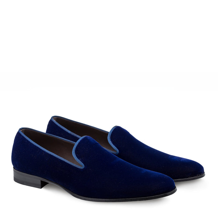 Mens Mezlan Lublin Velvet Tuxedo Loafers in Navy - Last Call Size 9,9.5,10,10.5,13