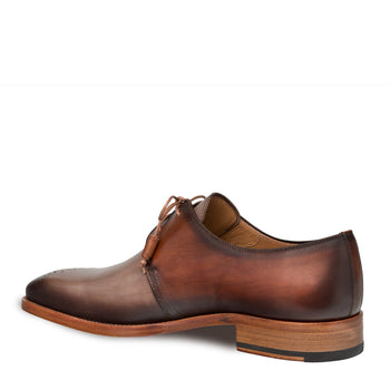 Mens Mezlan Montes Calfskin Two Tone Dress Shoe in Taupe & Cognac - Image 3