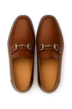 Mens Mezlan Brussels Metal Ornament Calfskin Loafer Dress Shoe in Tan - Image 6