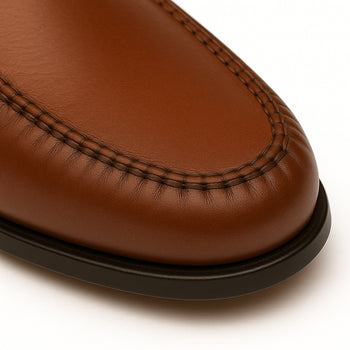 Mens Mezlan Brussels Metal Ornament Calfskin Loafer Dress Shoe in Tan - Image 7