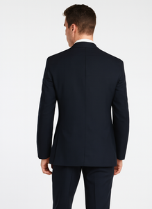 Midnight Navy Blue Wedding Tuxedo With Satin Framed Lapel