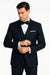 Midnight Navy Blue Wedding Tuxedo With Satin Framed Lapel