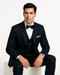 Midnight Navy Blue Wedding Tuxedo With Satin Framed Lapel
