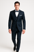 Midnight Navy Blue Wedding Tuxedo With Satin Framed Lapel
