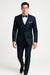 Midnight Navy Blue Wedding Tuxedo With Satin Framed Lapel