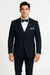 Midnight Navy Blue Wedding Tuxedo With Satin Framed Lapel