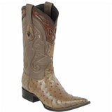 Ostrich Pointy Cowboy Boots Mink