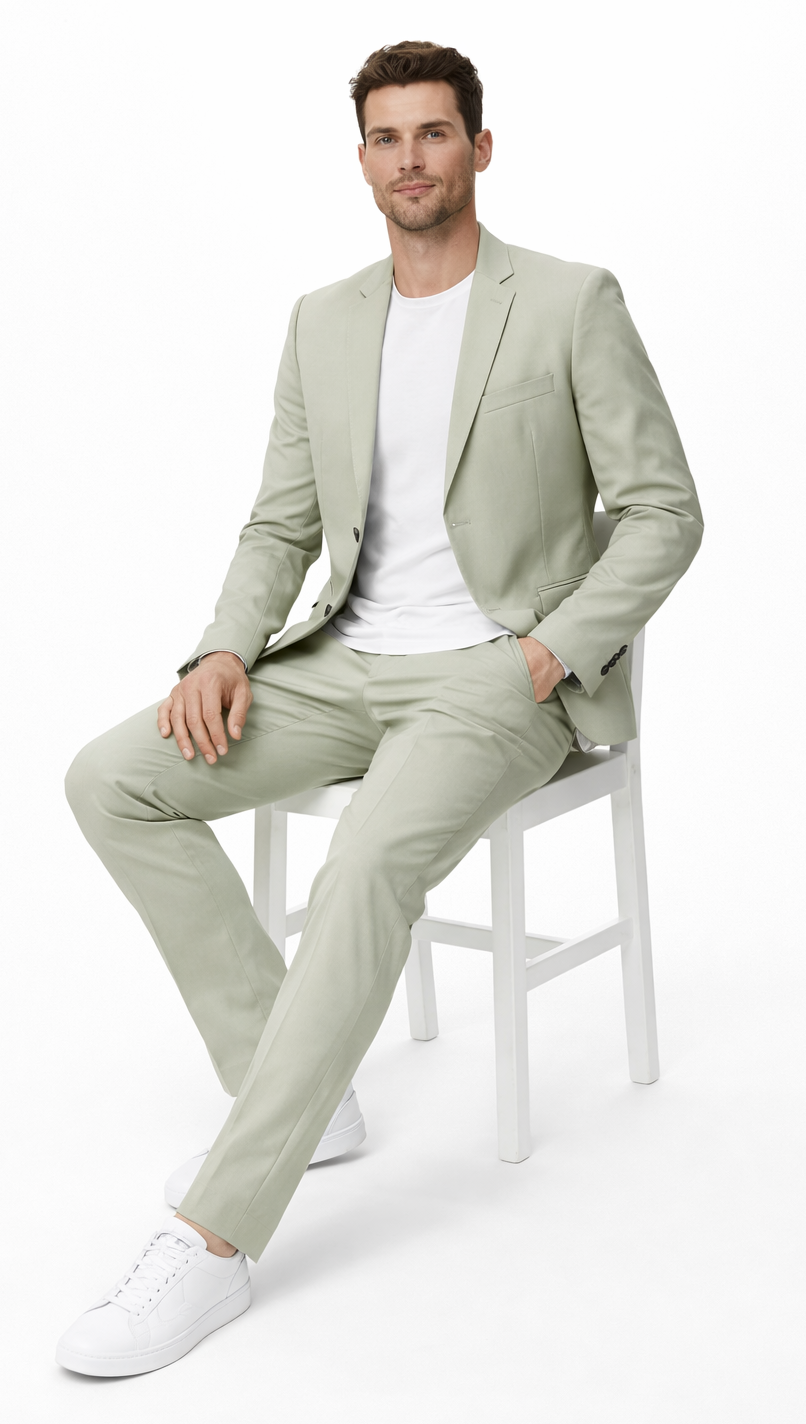 Mint Green Summer Suit - Light Green Suits - Sage Green Color