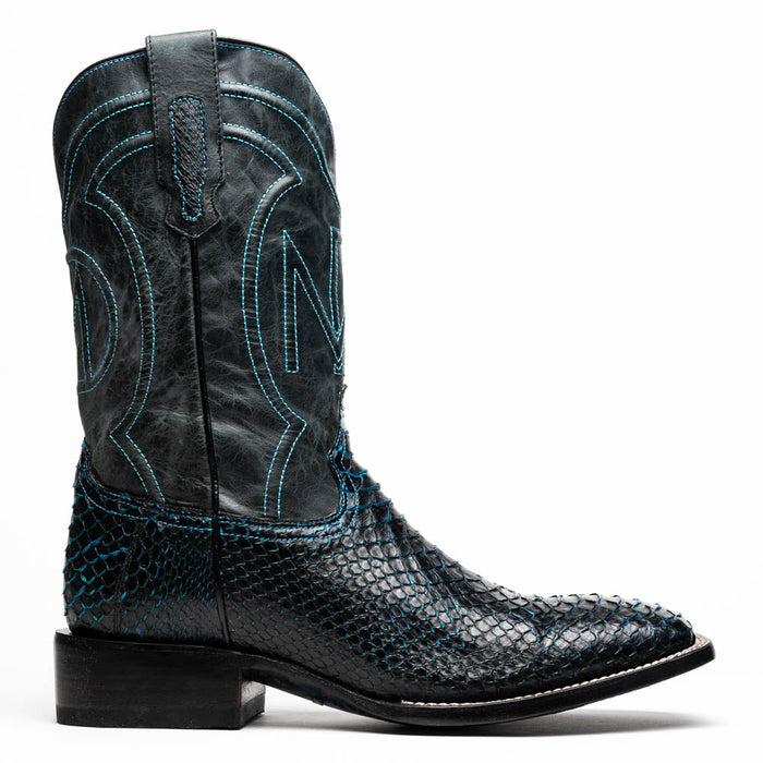 Marco Di Milano Missouri Black / Blue Python Square Toe Cowboy Boots - Image 2