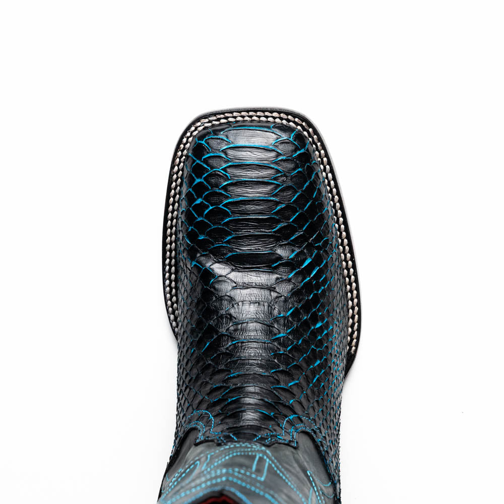 Marco Di Milano Missouri Black / Blue Python Square Toe Cowboy Boots - Image 5