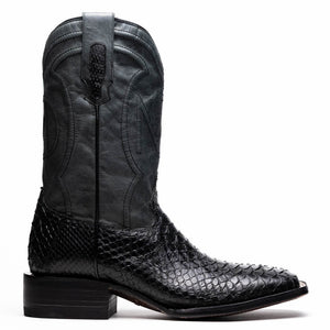 Marco Di Milano Missouri Black Python Square Toe Cowboy Boots - Image 2