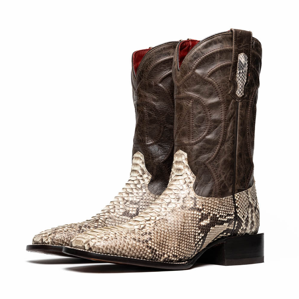 Marco Di Milano Missouri Natural Python Square Toe Cowboy Boots - Image 3