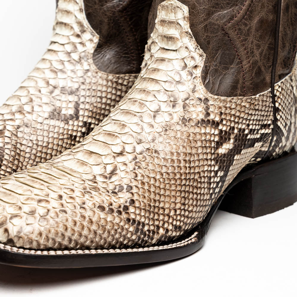 Marco Di Milano Missouri Natural Python Square Toe Cowboy Boots - Image 4