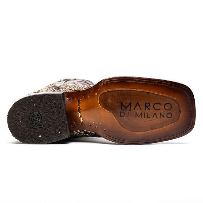 Marco Di Milano Missouri Natural Python Square Toe Cowboy Boots - Image 5