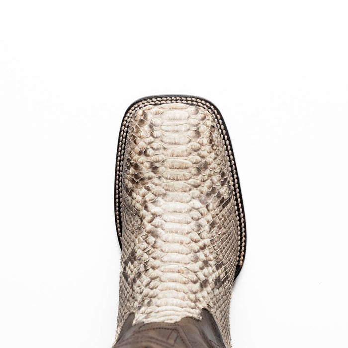 Marco Di Milano Missouri Natural Python Square Toe Cowboy Boots