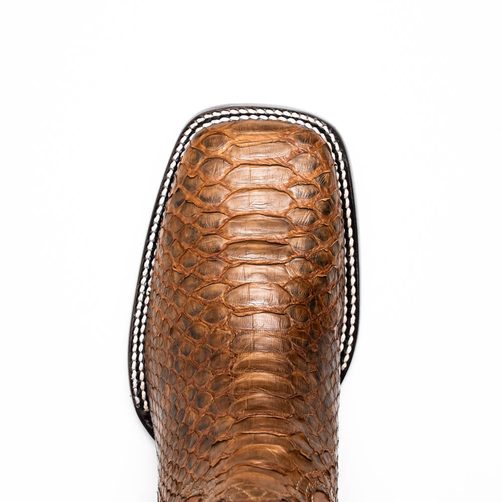 Marco Di Milano Missouri Cognac Python Square Toe Cowboy Boots - Image 4