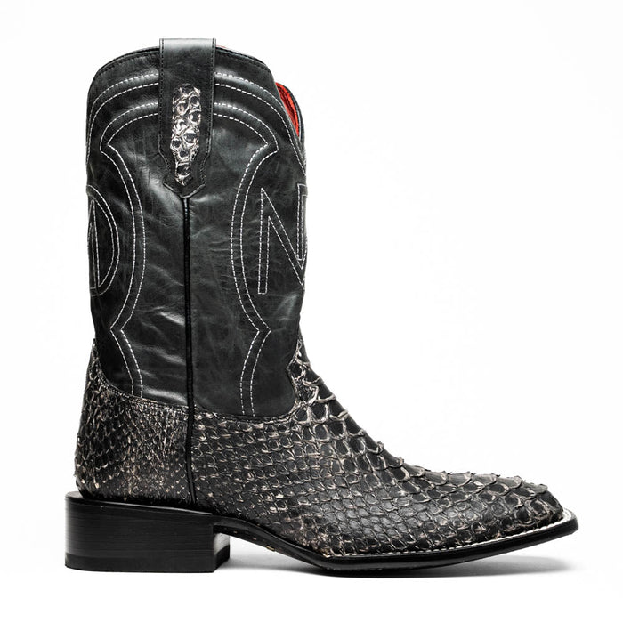 Marco Di Milano Missouri Stone White Python Square Toe Cowboy Boots