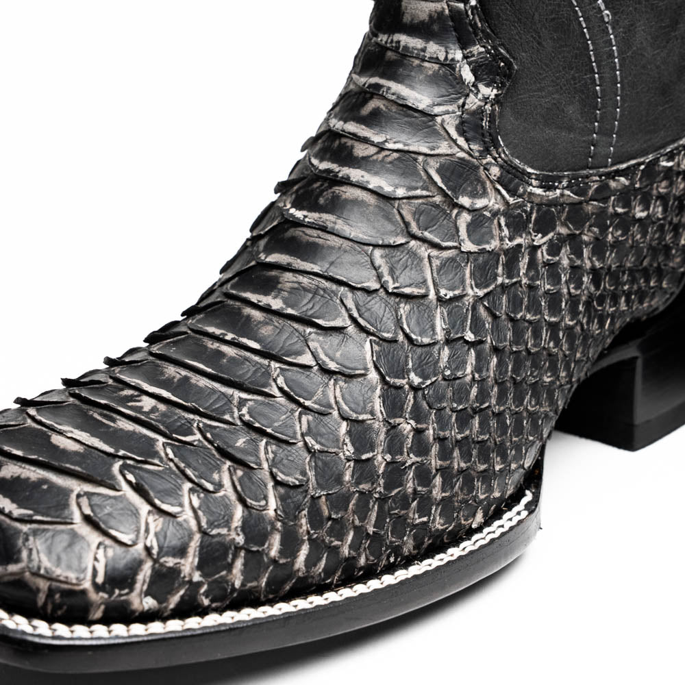 Marco Di Milano Missouri Stone White Python Square Toe Cowboy Boots - Image 3