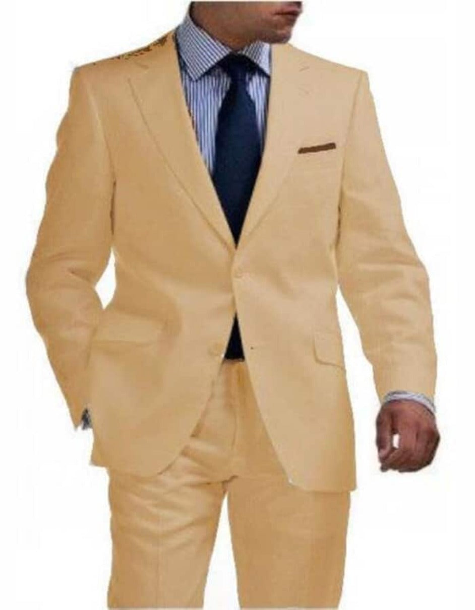 Linen Suit - Mens Summer Suits Sand Color - Beach Wedding — MensUSA
