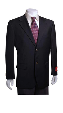 Mix and Match Suits Men's Quality 2 Buttons Portly   Blazer / Sport coat Black Executive Fit Suit - Mens Portly Suit