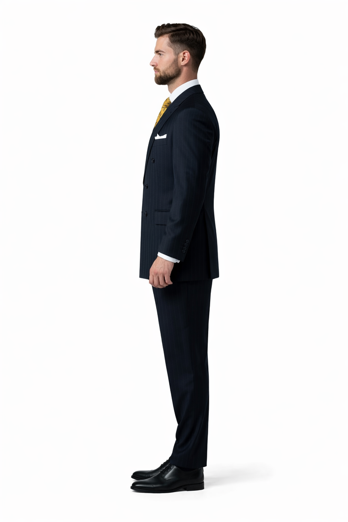 Mix And Match Suits Men's Suit Separates Wool Fabric Navy Blue And White Stripe Suit By Alberto Nardoni Brand