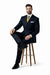Mix And Match Suits Men's Suit Separates Wool Fabric Navy Blue And White Stripe Suit By Alberto Nardoni Brand
