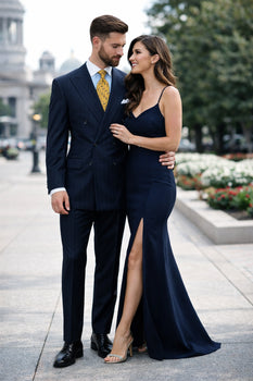 Mix And Match Suits Men's Suit Separates Wool Fabric Navy Blue And White Stripe Suit By Alberto Nardoni Brand