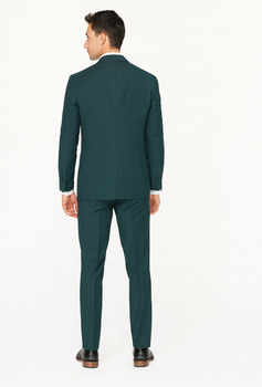 Men's Teal Green Front Flap Pockets Suit - Image 2