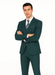 Mix and Match Suits Men's Teal Green Slim Fit Pick Stitched 2 Button Suit