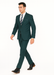 Mix and Match Suits Men's Teal Green Slim Fit Pick Stitched 2 Button Suit